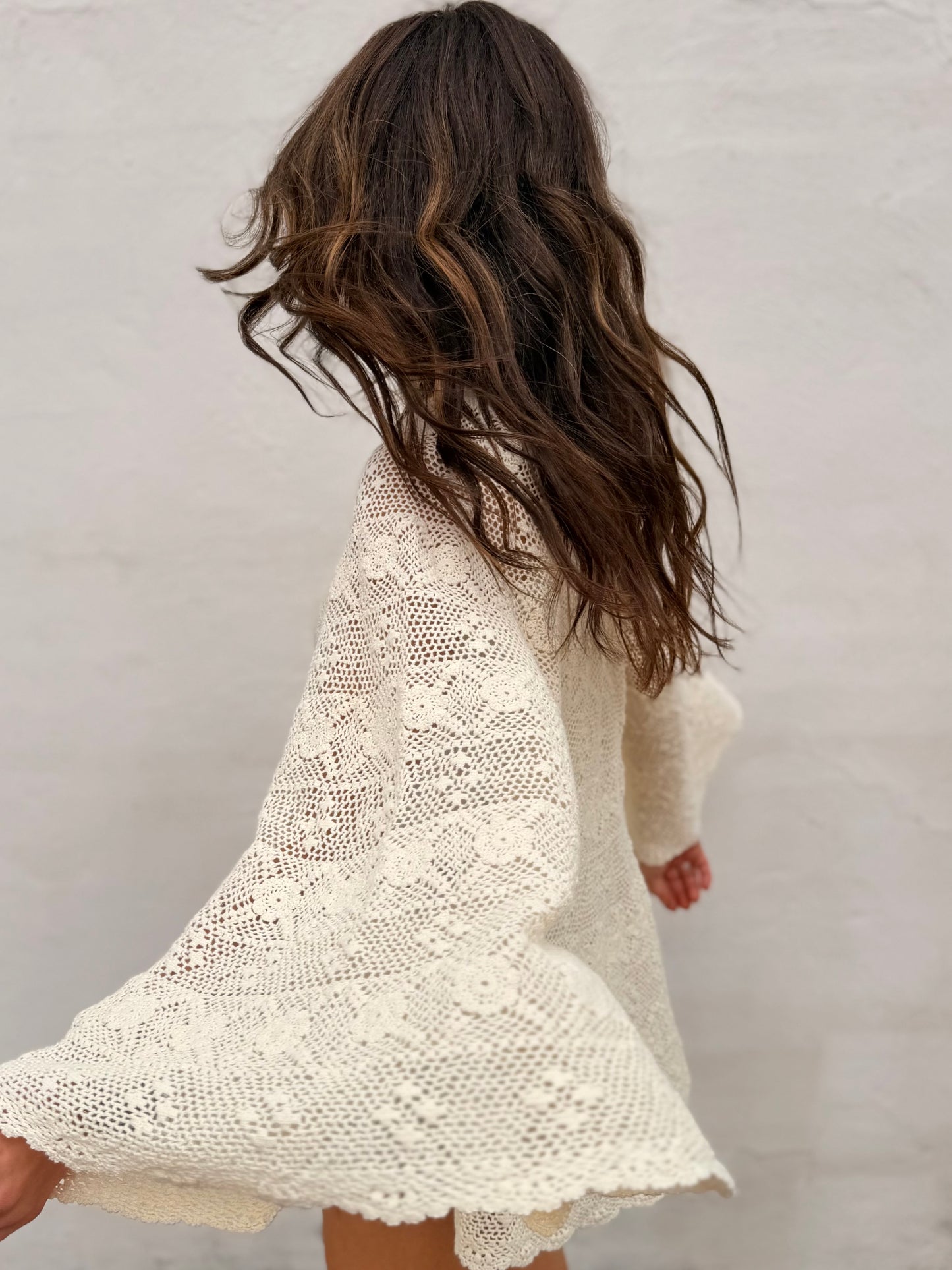 Crochet Bell Sleeve Tunic Dress