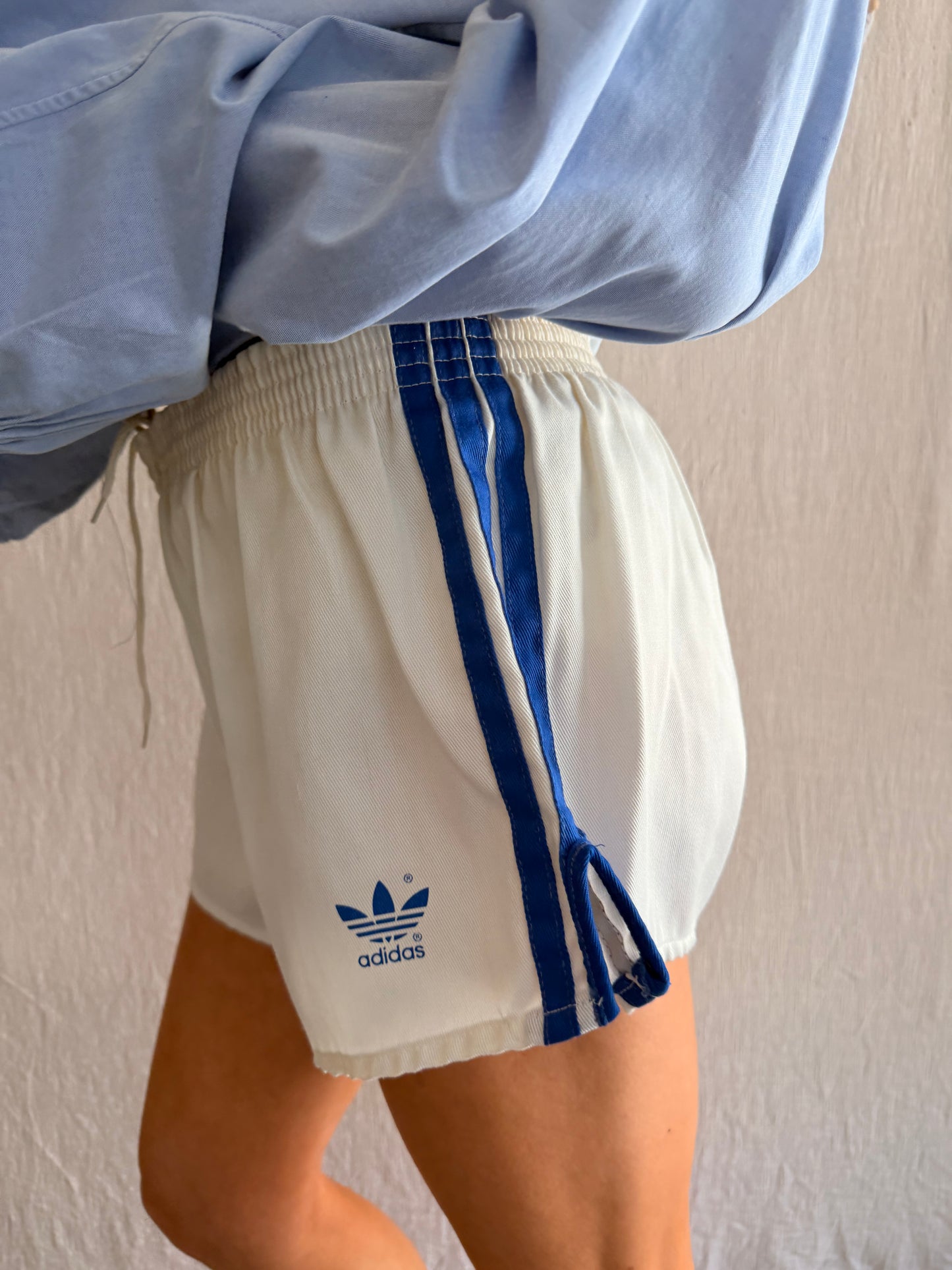 Vintage Adidas Cotton Trefoil Short White/Blue