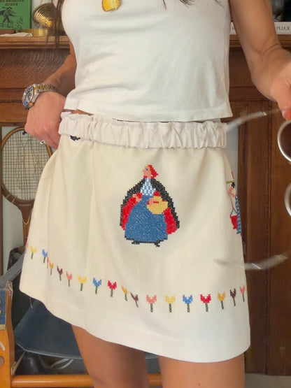 Dutch Cross Stitch Mini Skirt