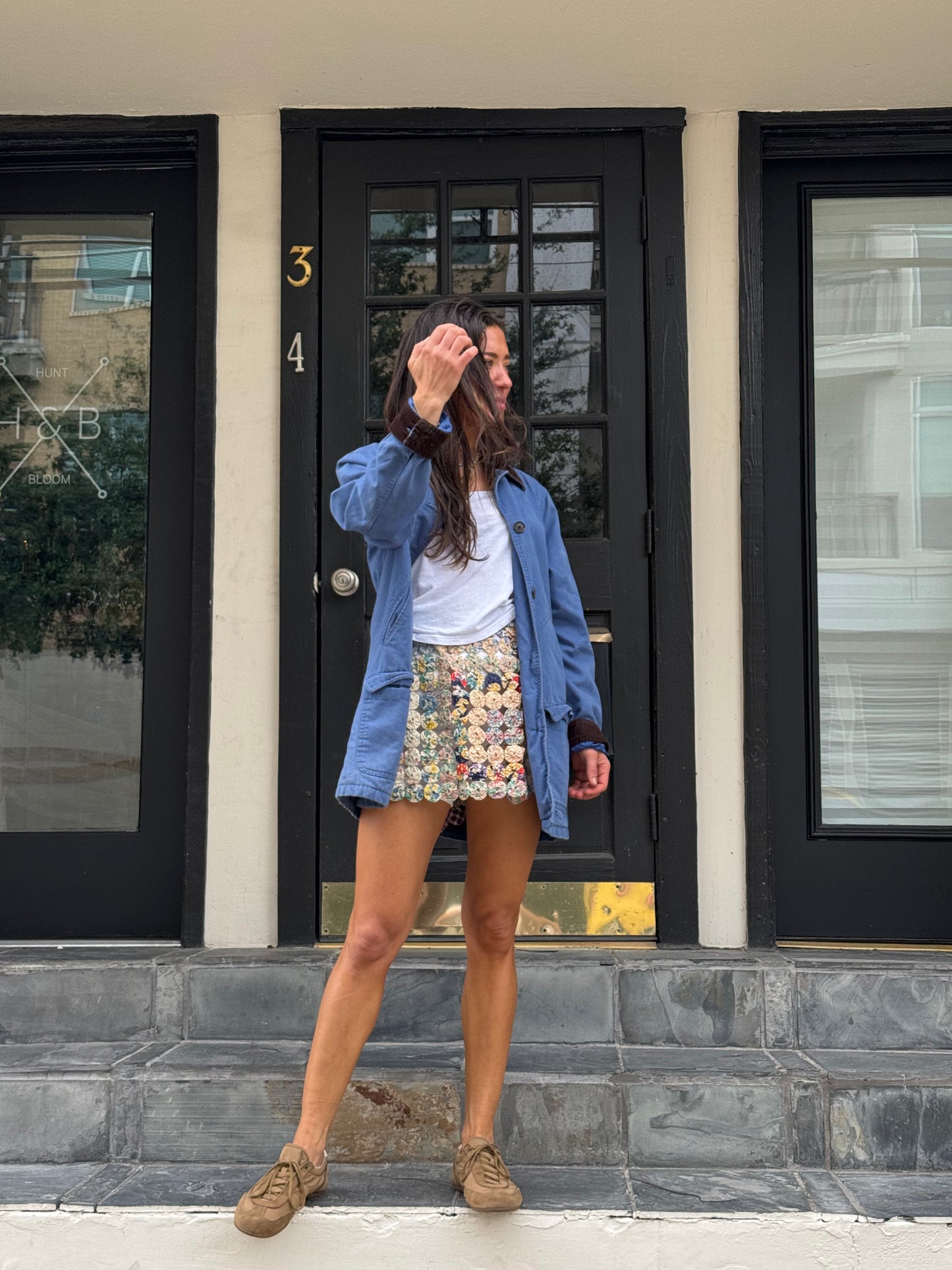 Yo-yo mini skirt multi blues