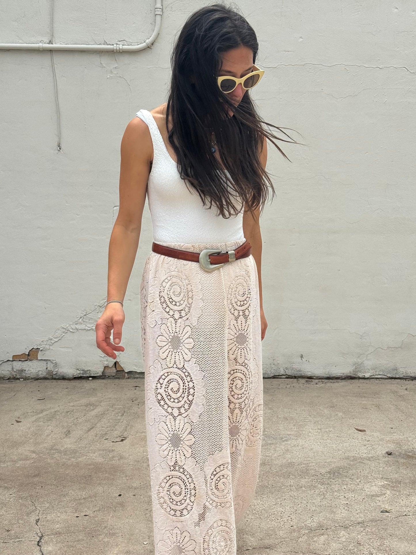 Lace Tablecloth Maxi Skirt