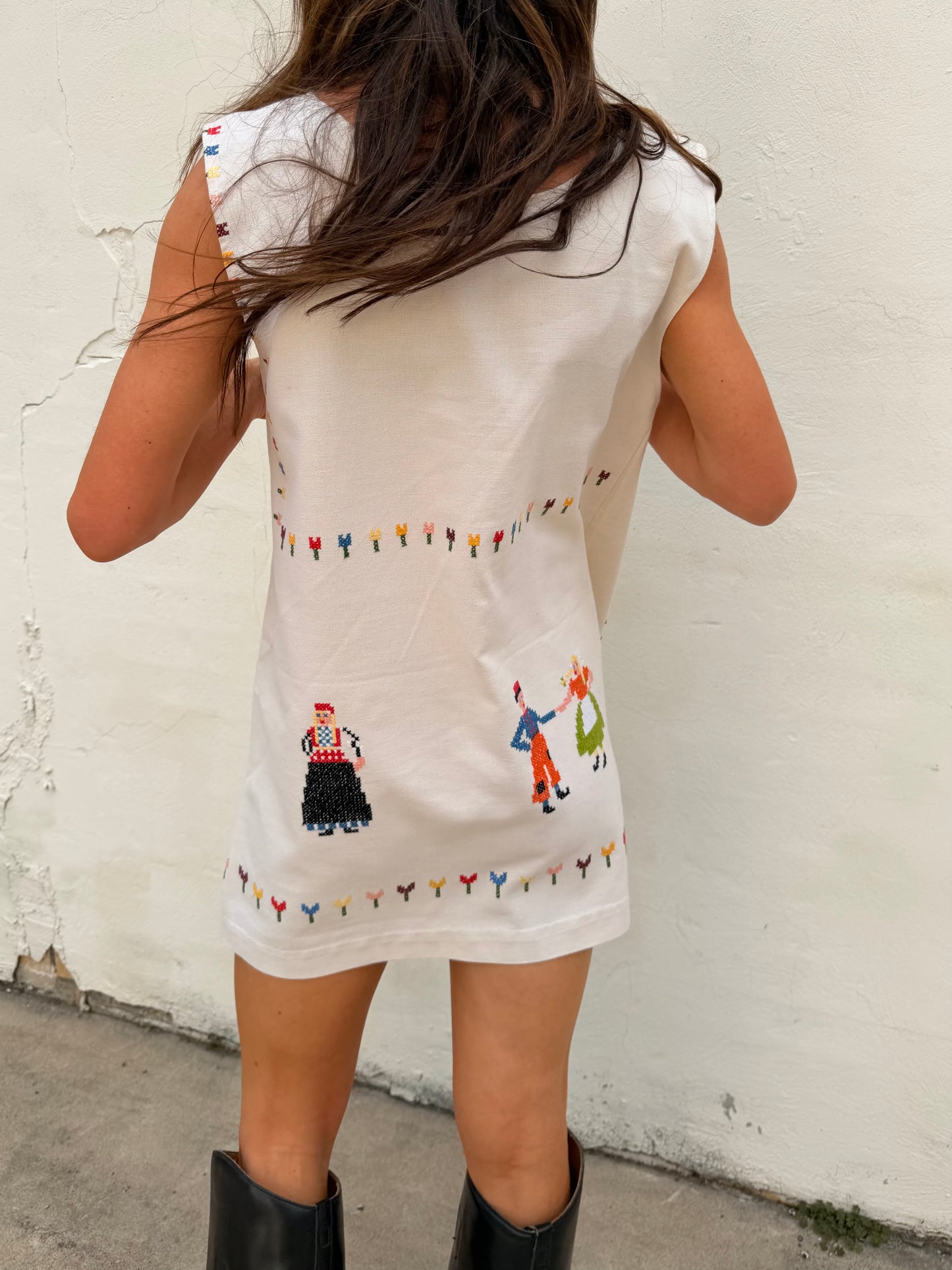 Scandi Folk Embroidered Mini Dress