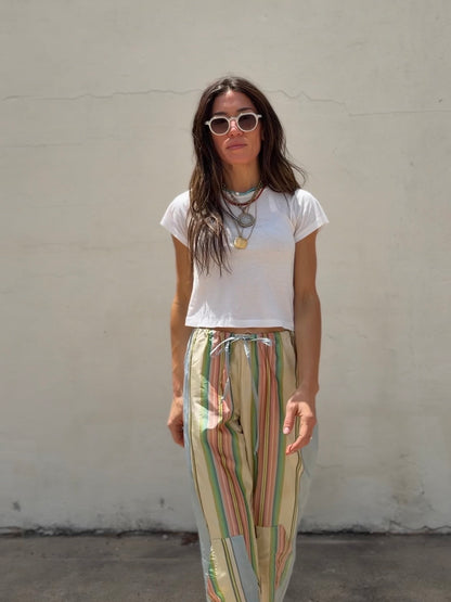 Striped Silk Dupioni Pants