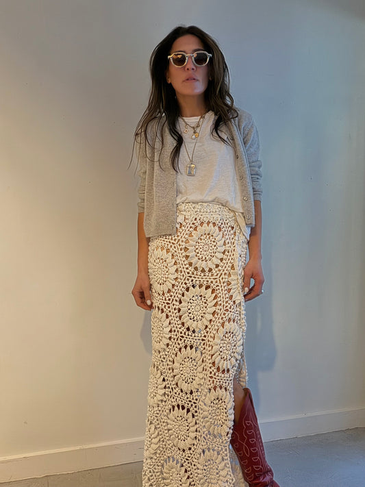 Sunflower Crochet Maxi Skirt