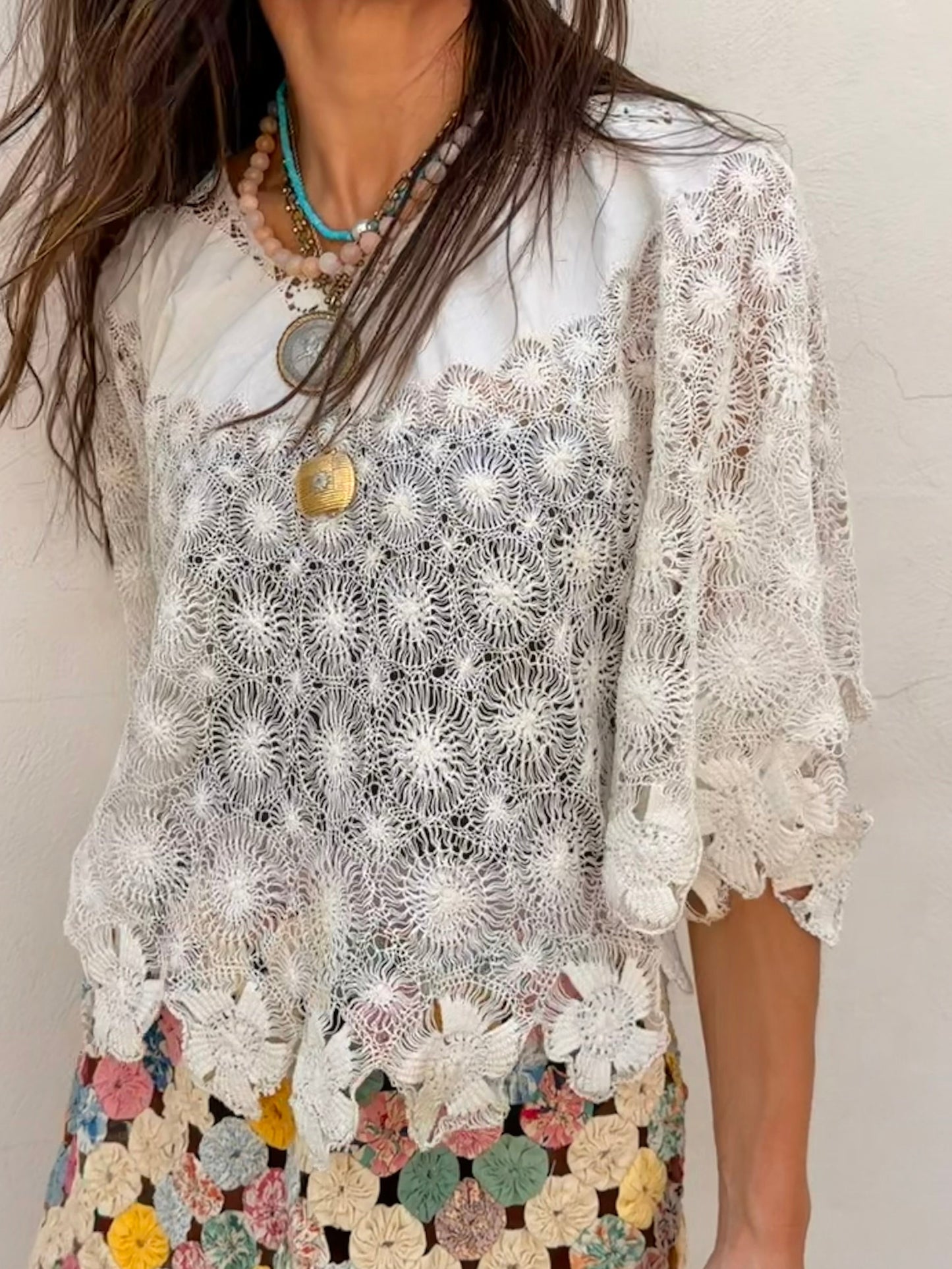 Delicate Lace Cape Top