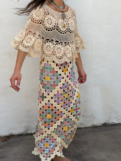 Yoyo Maxi Skirt Cream Soda