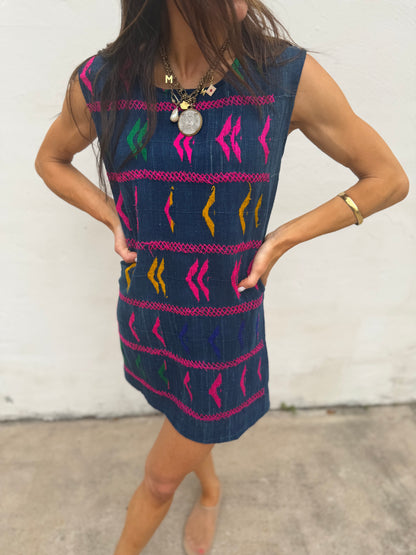 Indigo Pink Baule Mini Dress