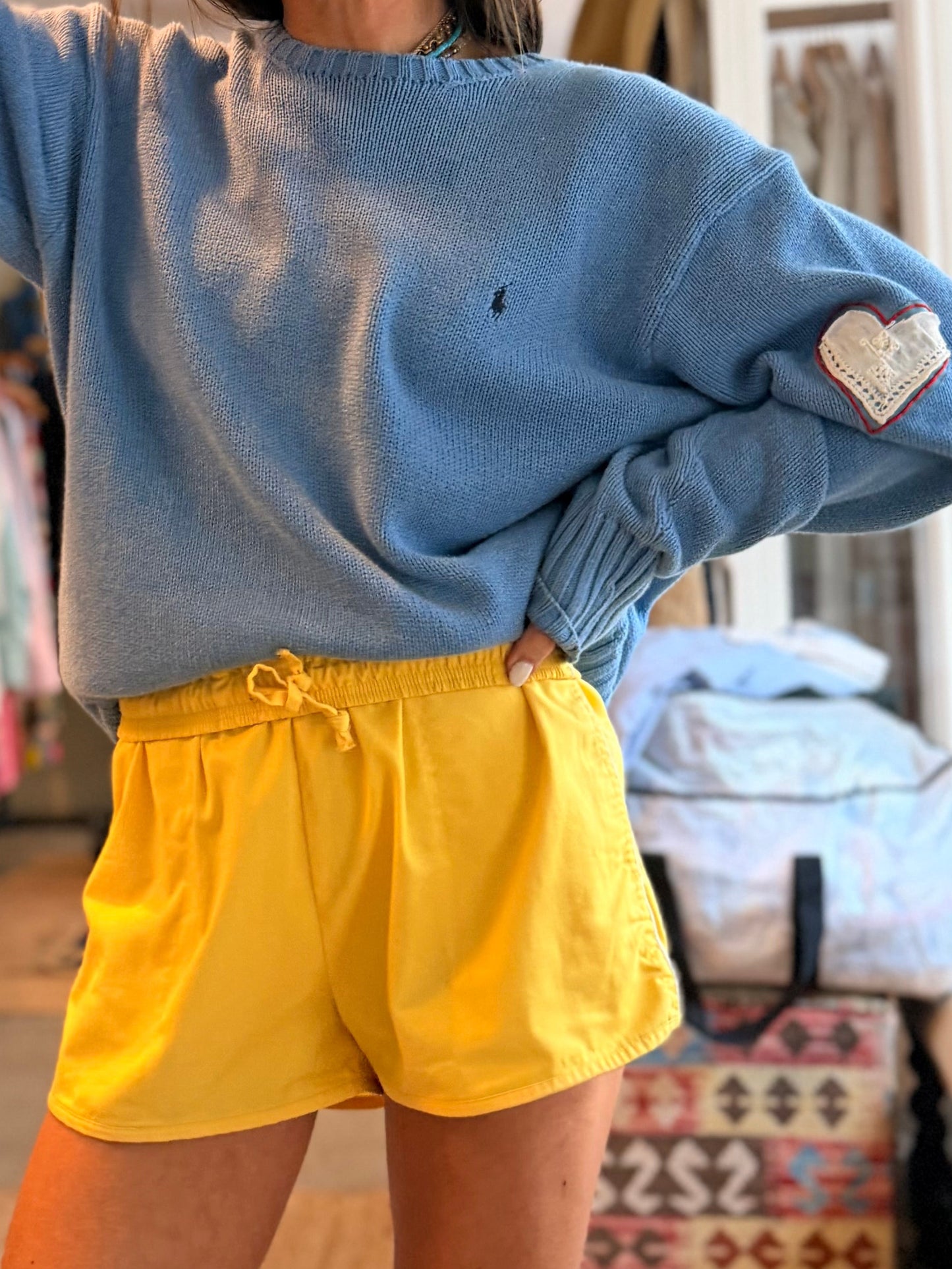RL Cotton Knit With CV Hand-stitched Heart Patch