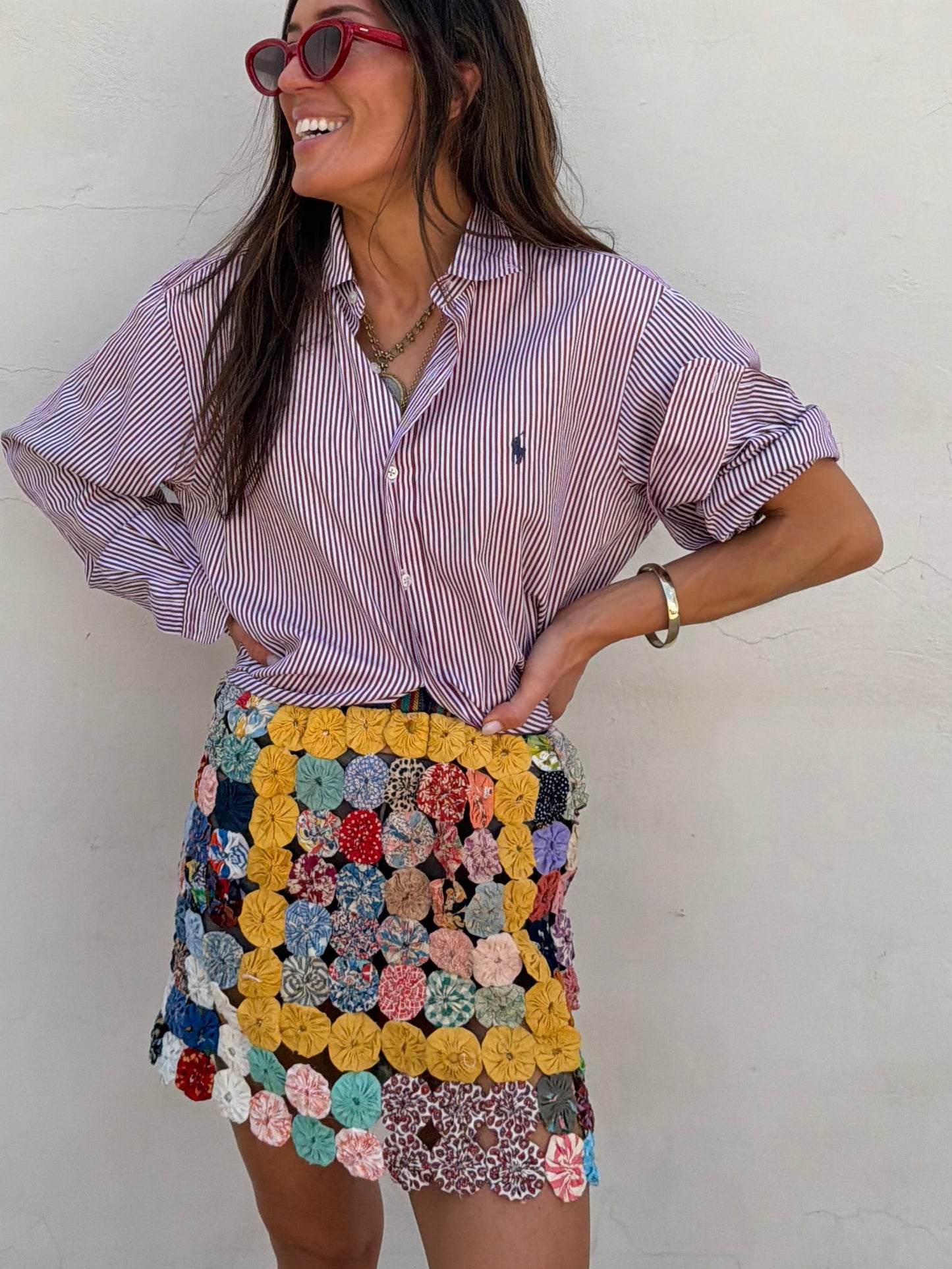 Yo-yo Mini Skirt Yellow Square