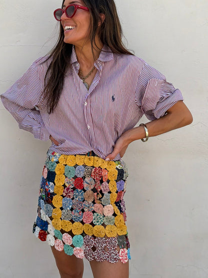Yo-yo Mini Skirt Yellow Square