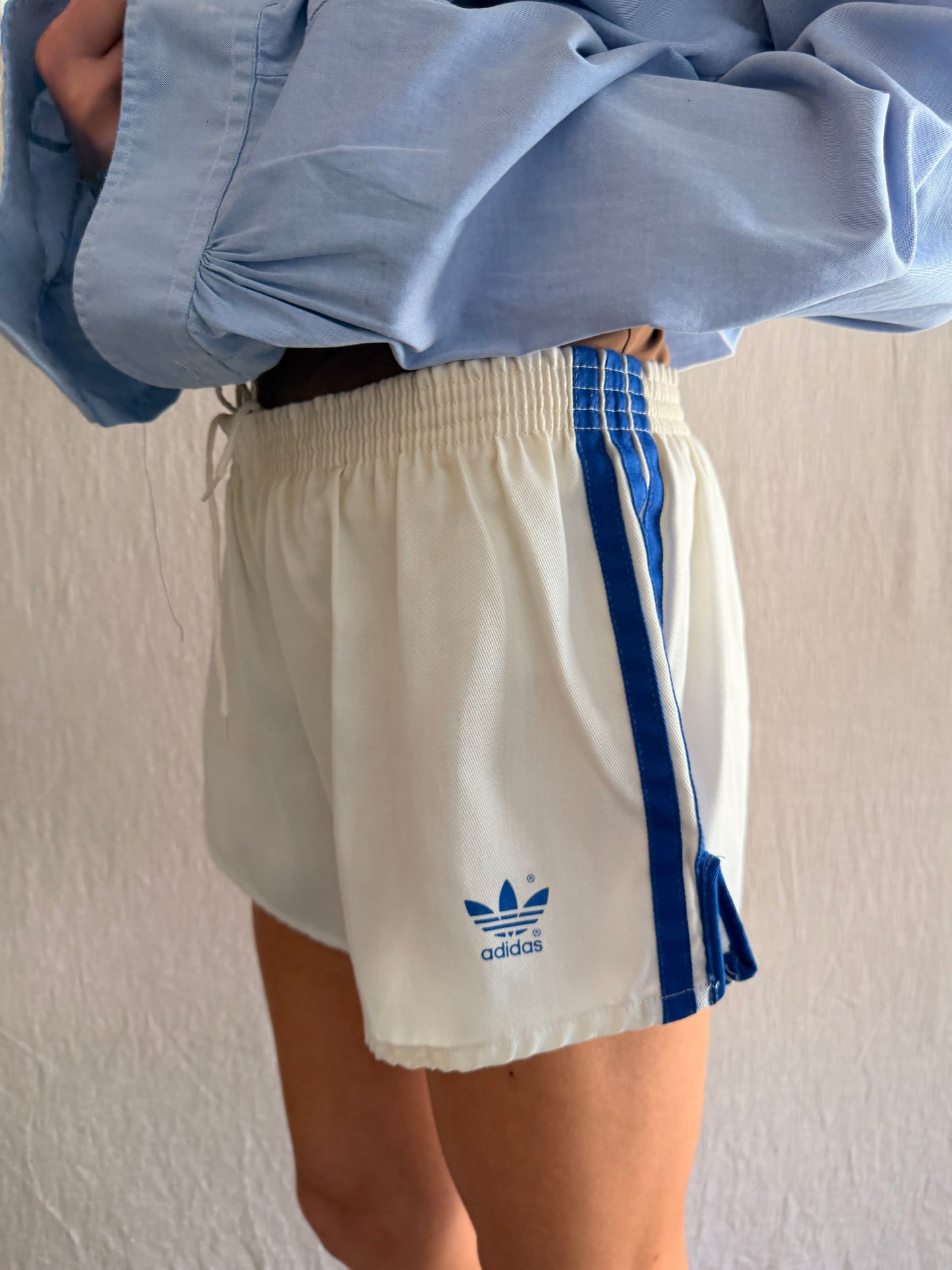 Vintage Adidas Cotton Trefoil Short White/Blue
