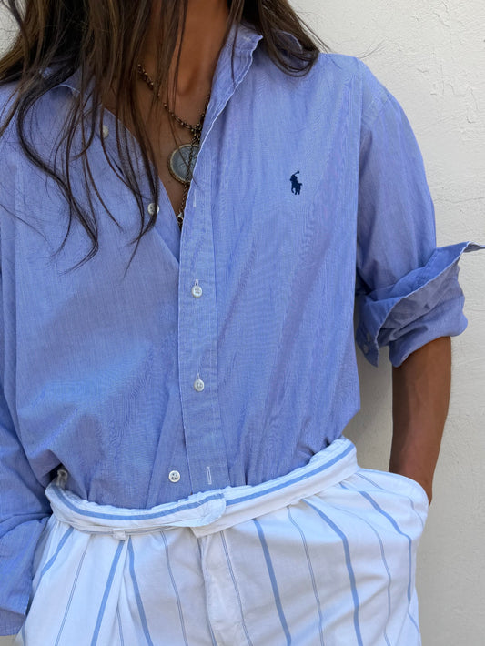 Ralph Lauren Blue Micro Stripe