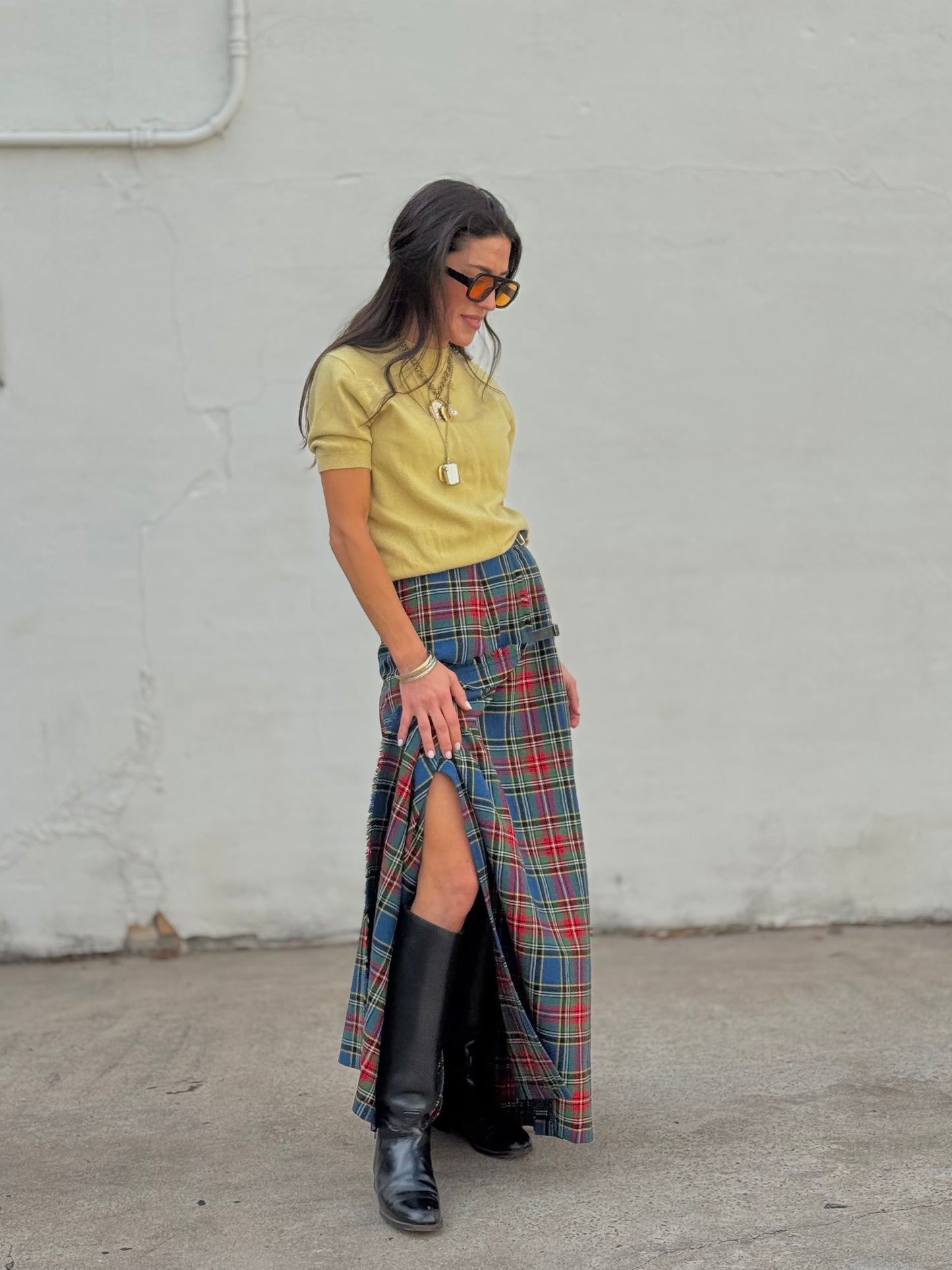 Long Kilt Skirt in Royal Stewart