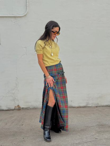 Long Kilt Skirt in Royal Stewart