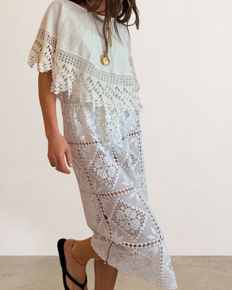 Crochet Square Midi Skirt