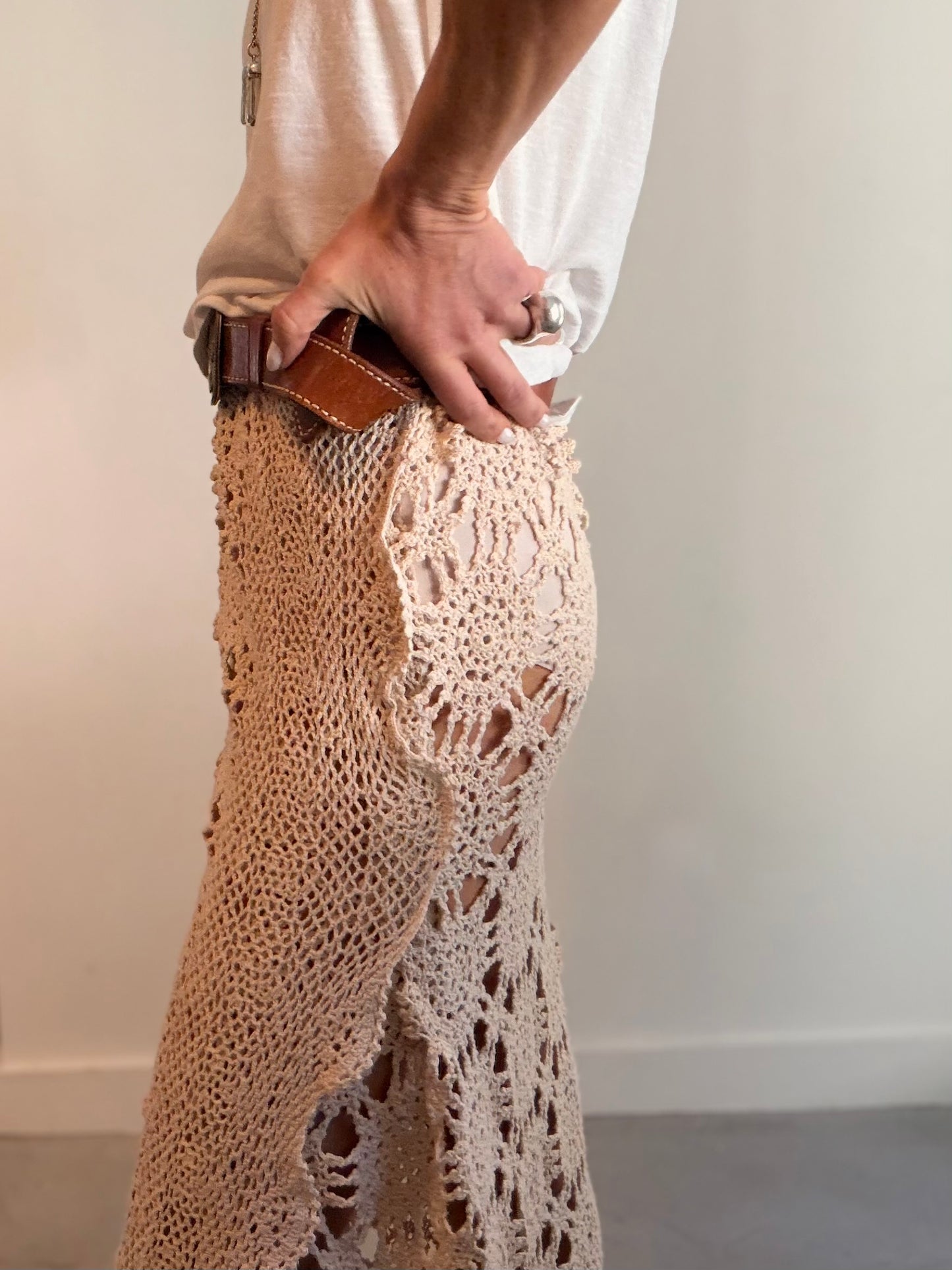 Crochet Maxi in Beige