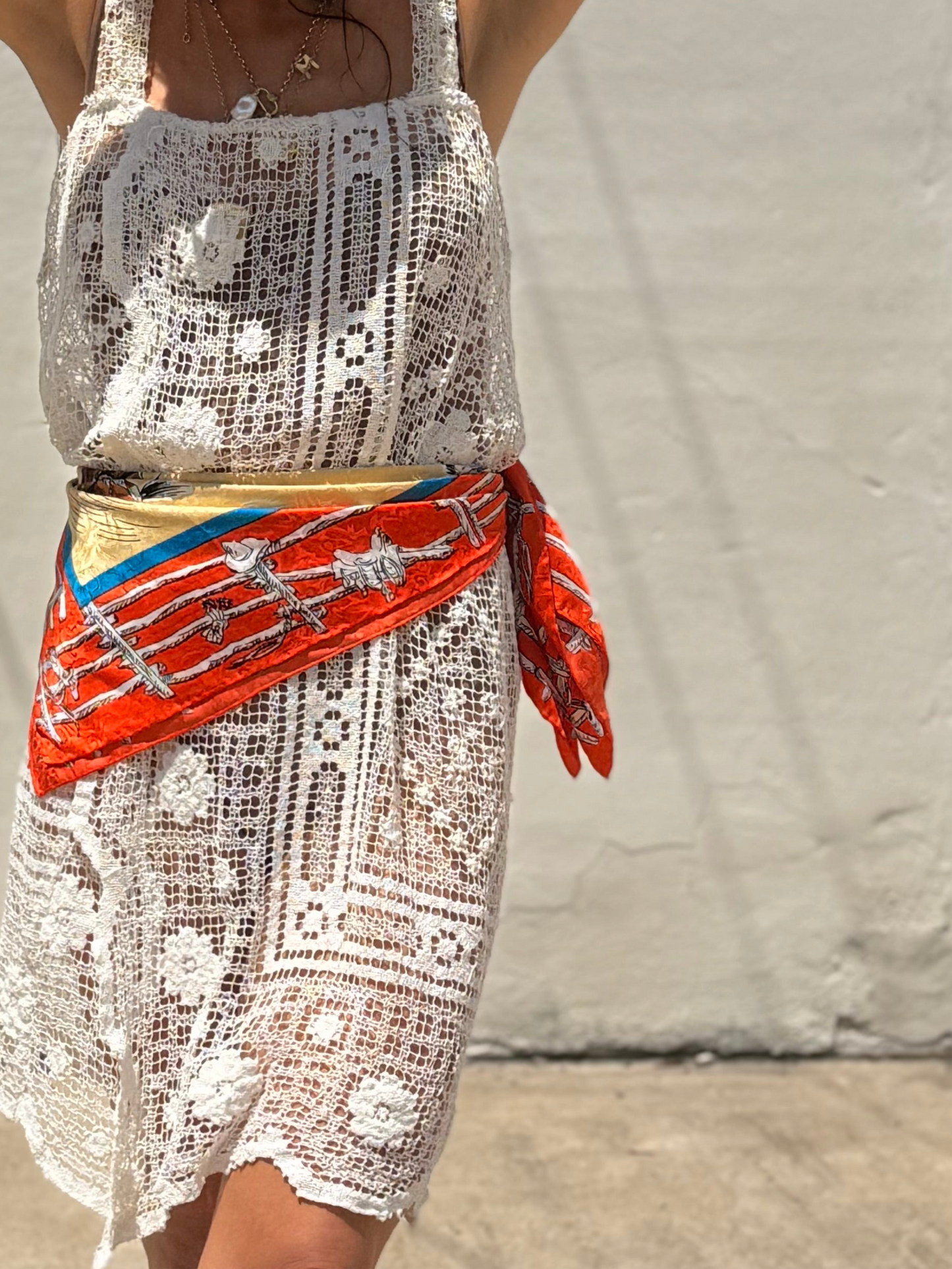 Lace Dress Antique Tablecloth