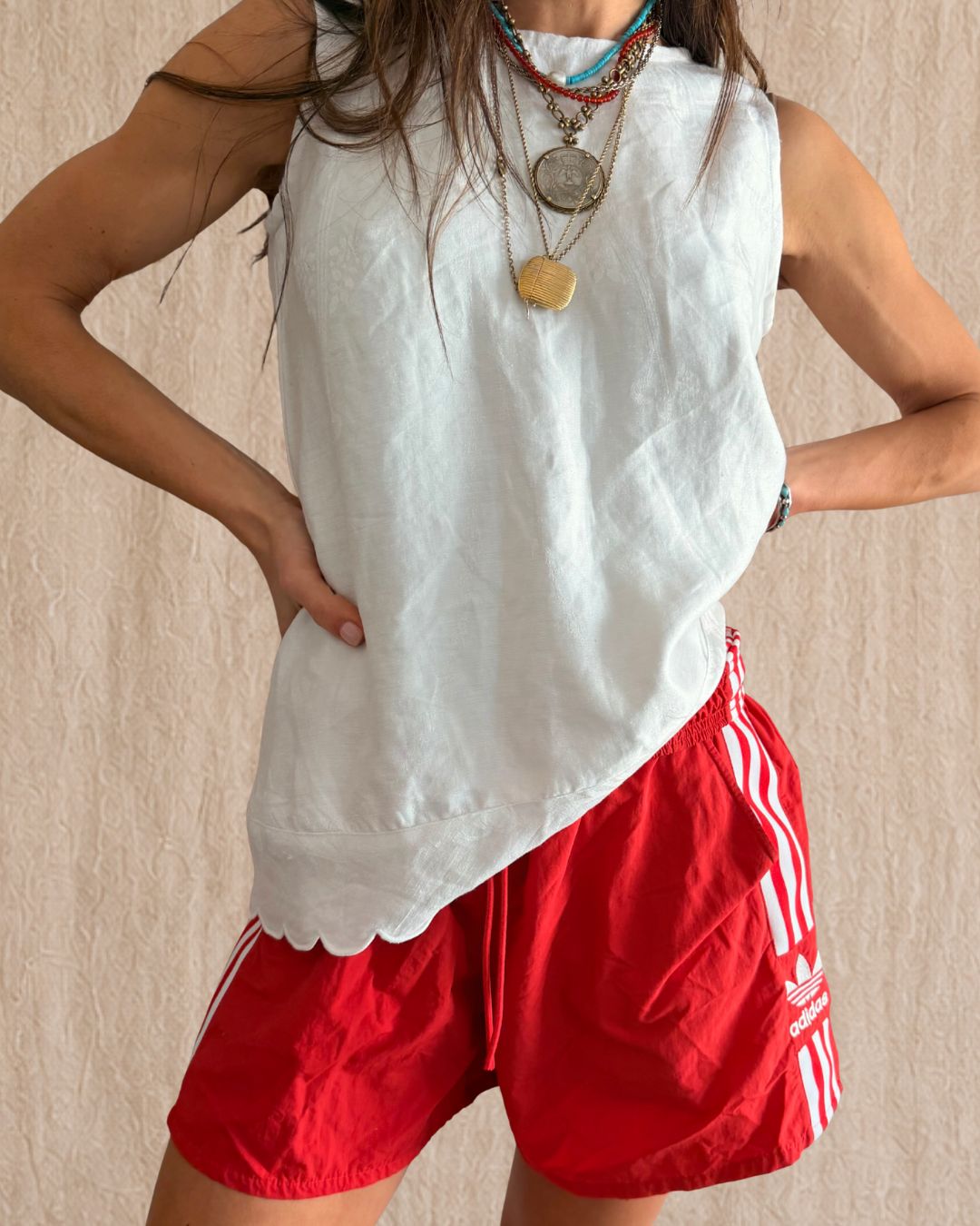 Vintage Red Adidas Nylon