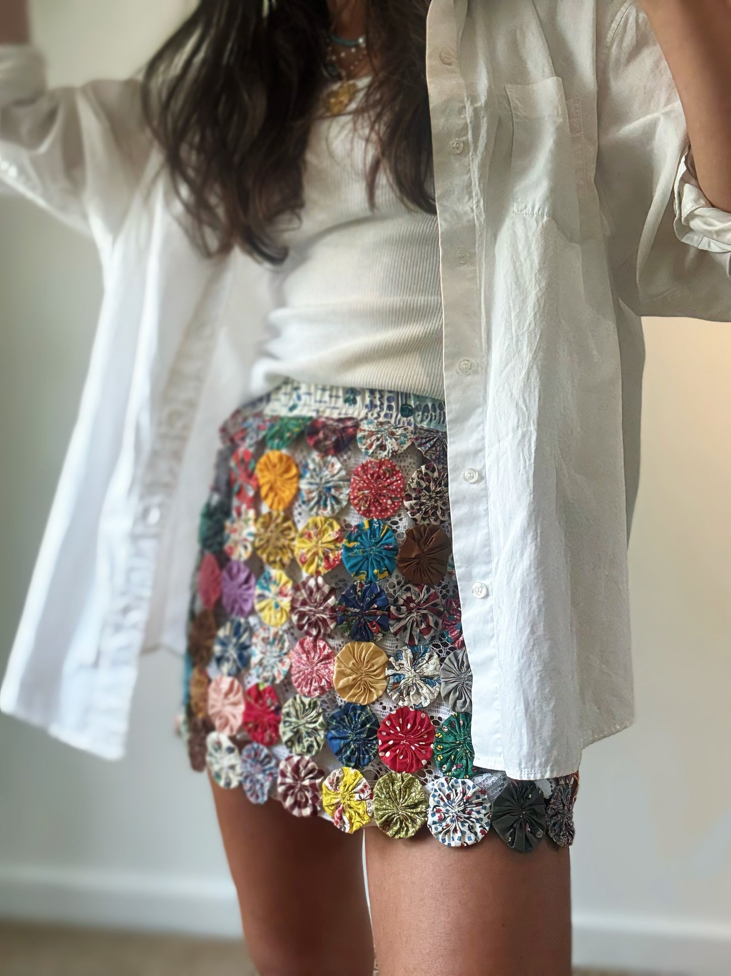 Yo-yo mini skirt in multi