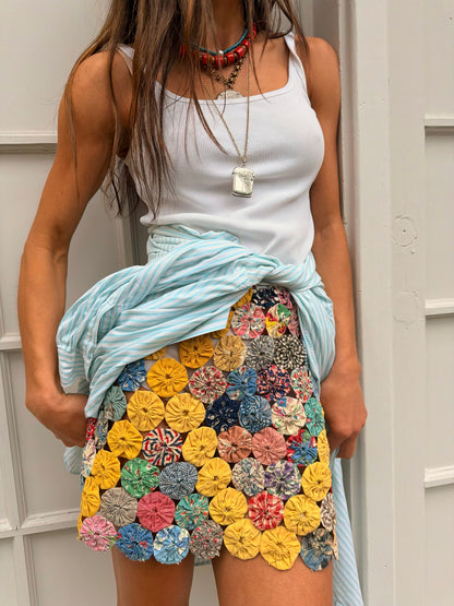 Yo-yo Mini Skirt in Mango