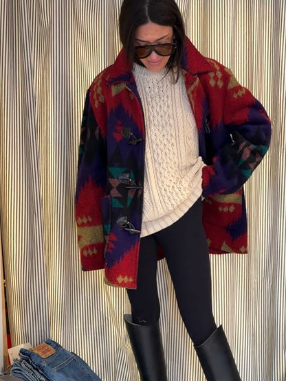 Southwestern Blanket Toggle Coat