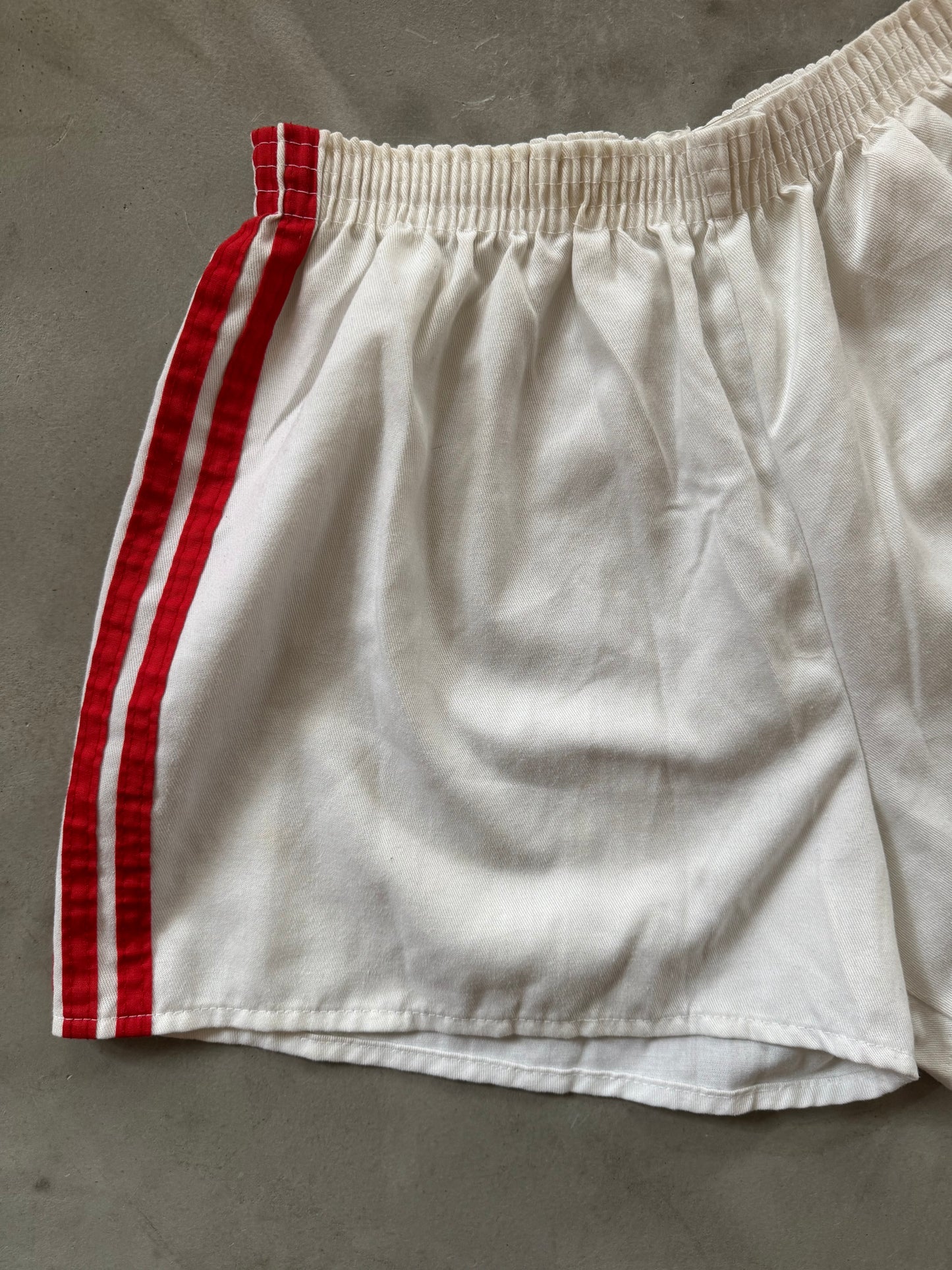 80s Red Side Stripe Cotton Shorts