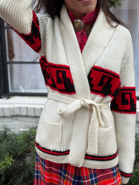 70s Shawl Knit with Tie