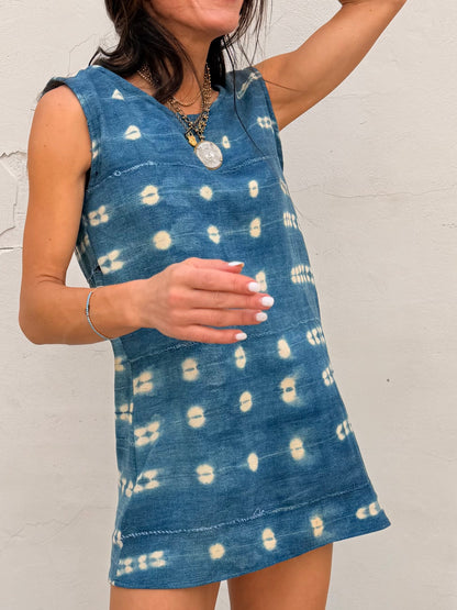 Indigo Spot Mini Dress