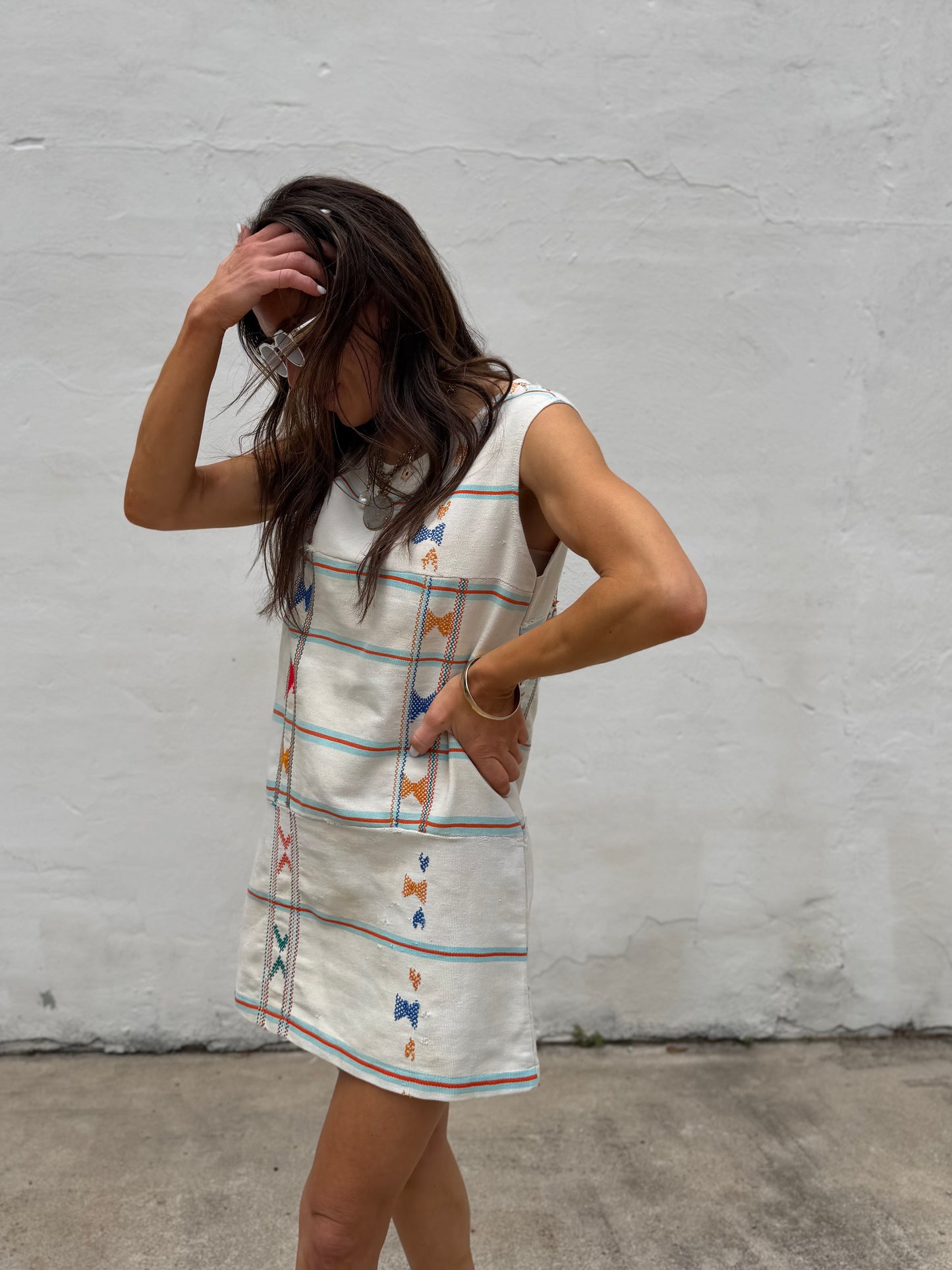 White Multi Baule Mini Dress