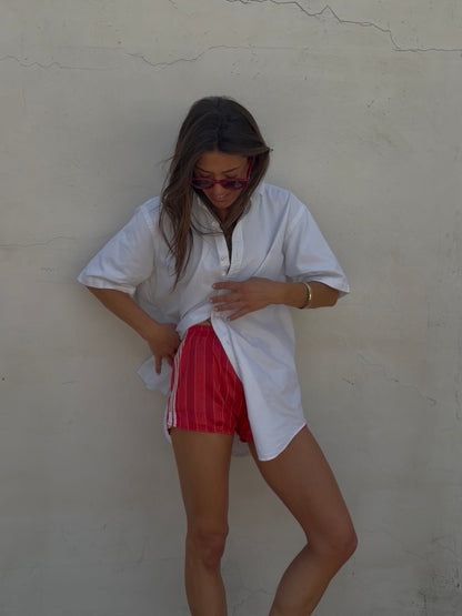 80s Red Satin Sporty Short