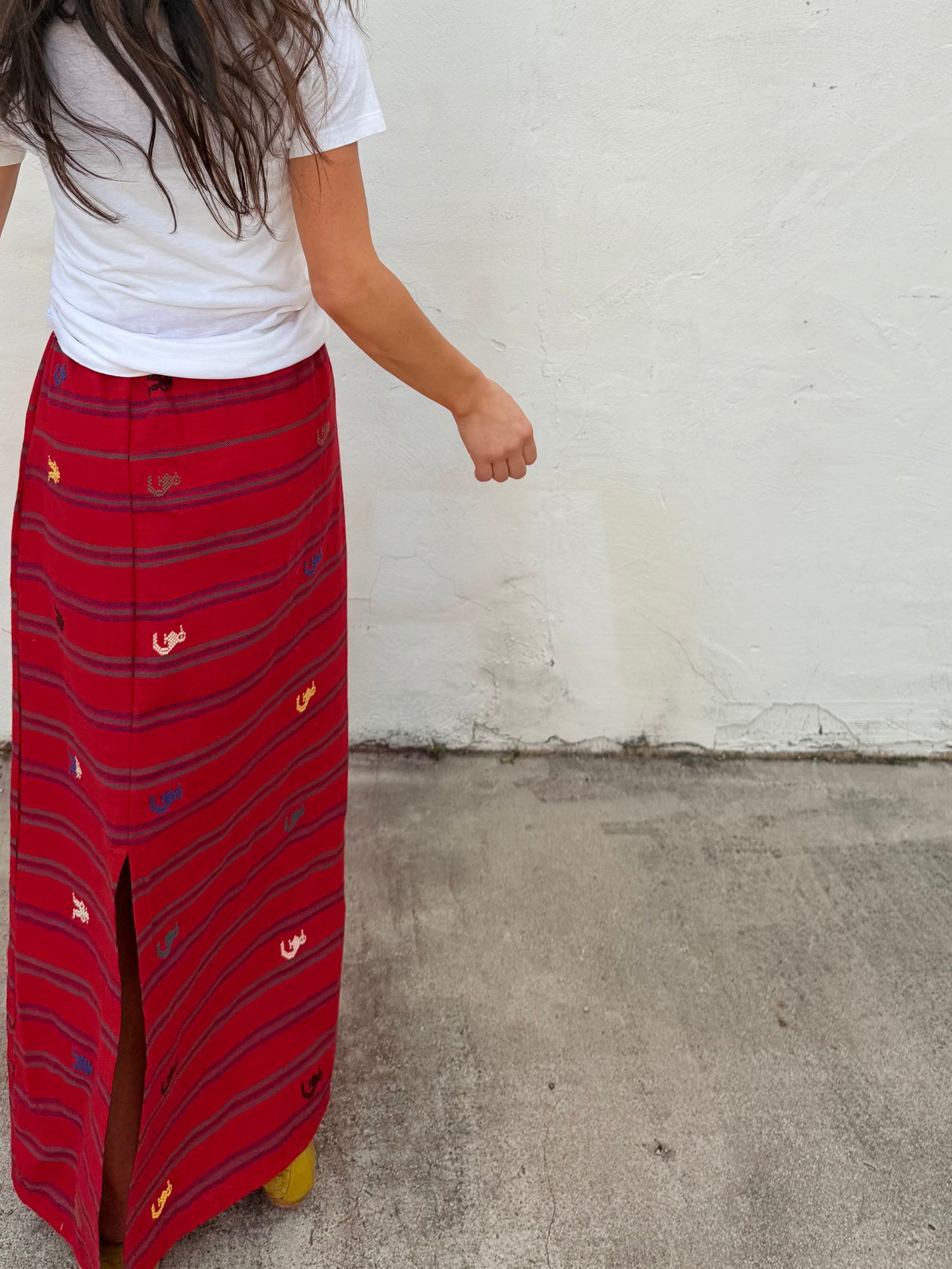 Red Guatemalan Maxi Skirt