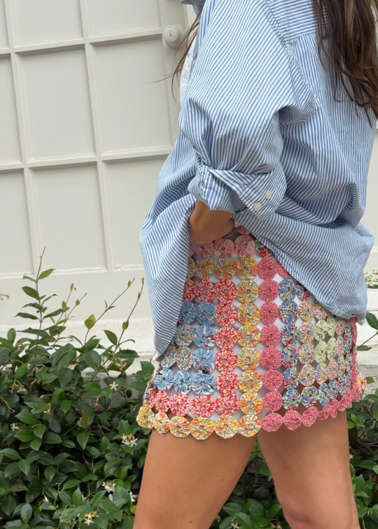 Yo-yo mini skirt pink multi