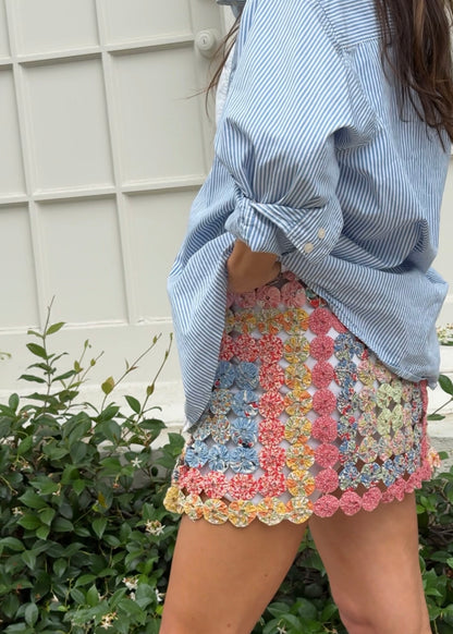 Yo-yo mini skirt pink multi