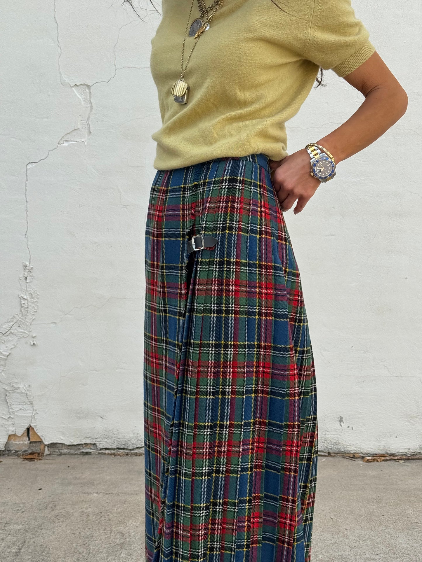 Long Kilt Skirt in Royal Stewart