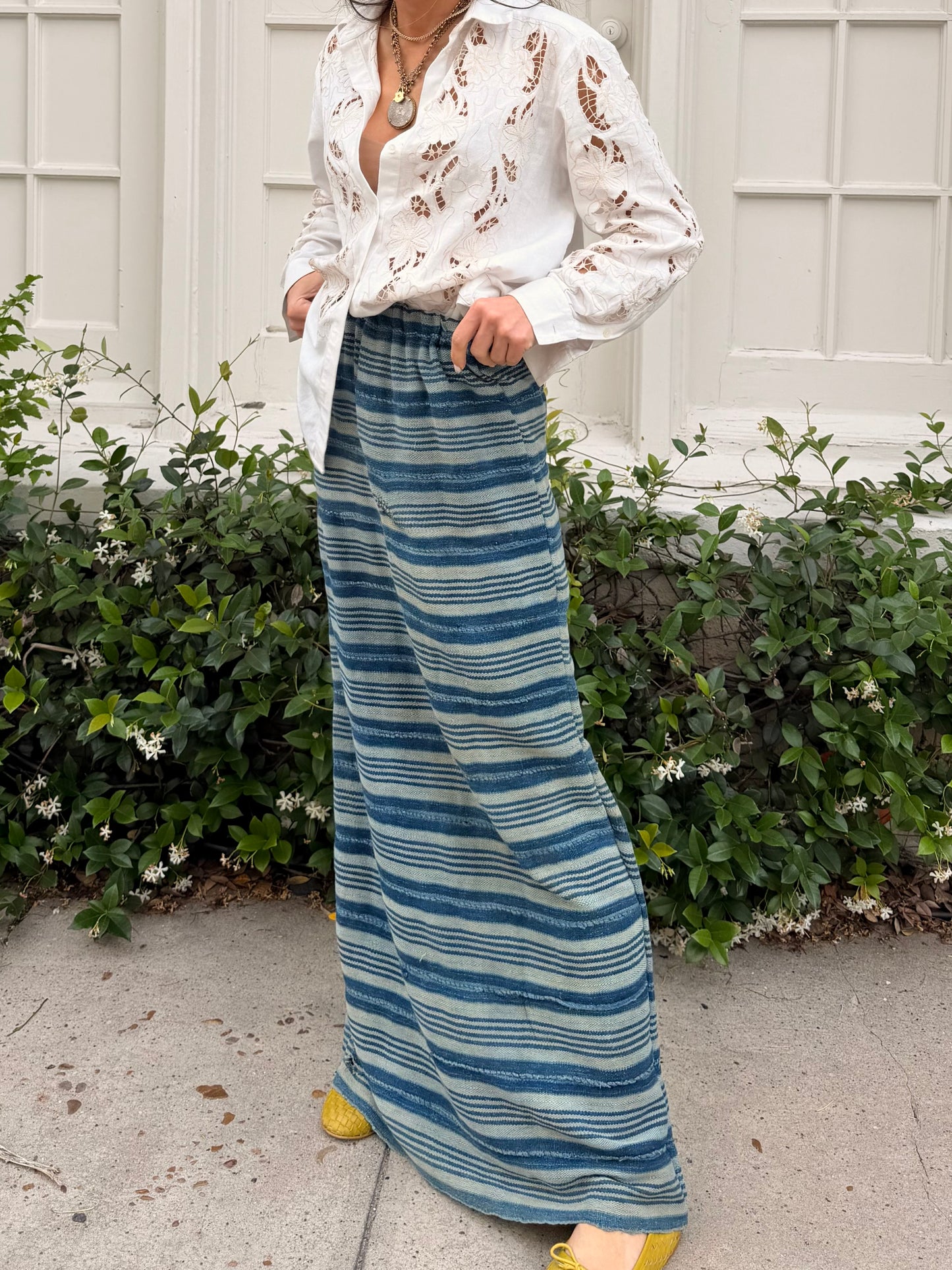 Indigo Stripe Baule Skirt