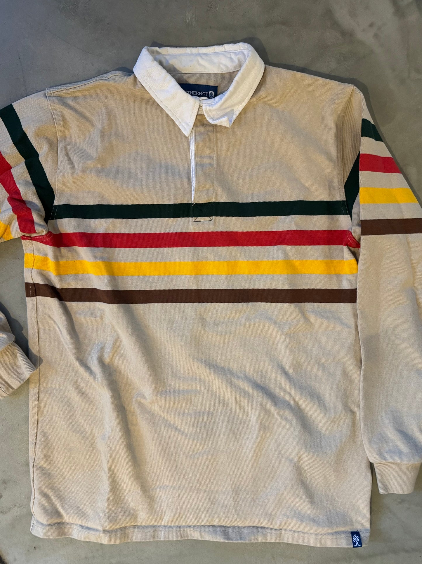 Tan Rugby With Green Brown Red Stripe
