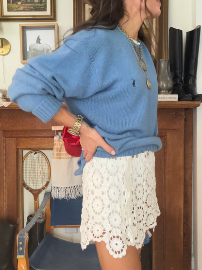 Crochet Mini Skirt White
