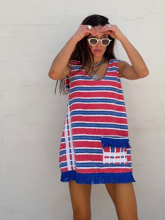 Pink and Blue Towel Dress