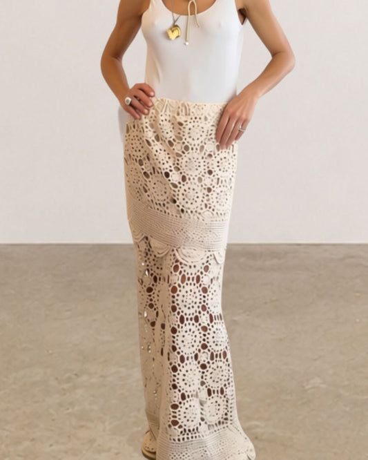 Double Layer Crochet Maxi Skirt