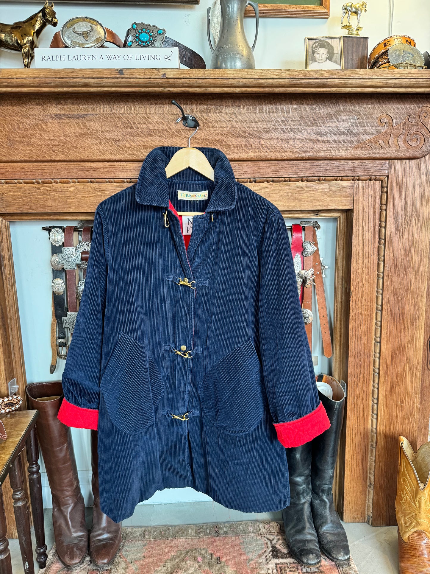 Navy Blue Corduroy Toggle Coat M/L