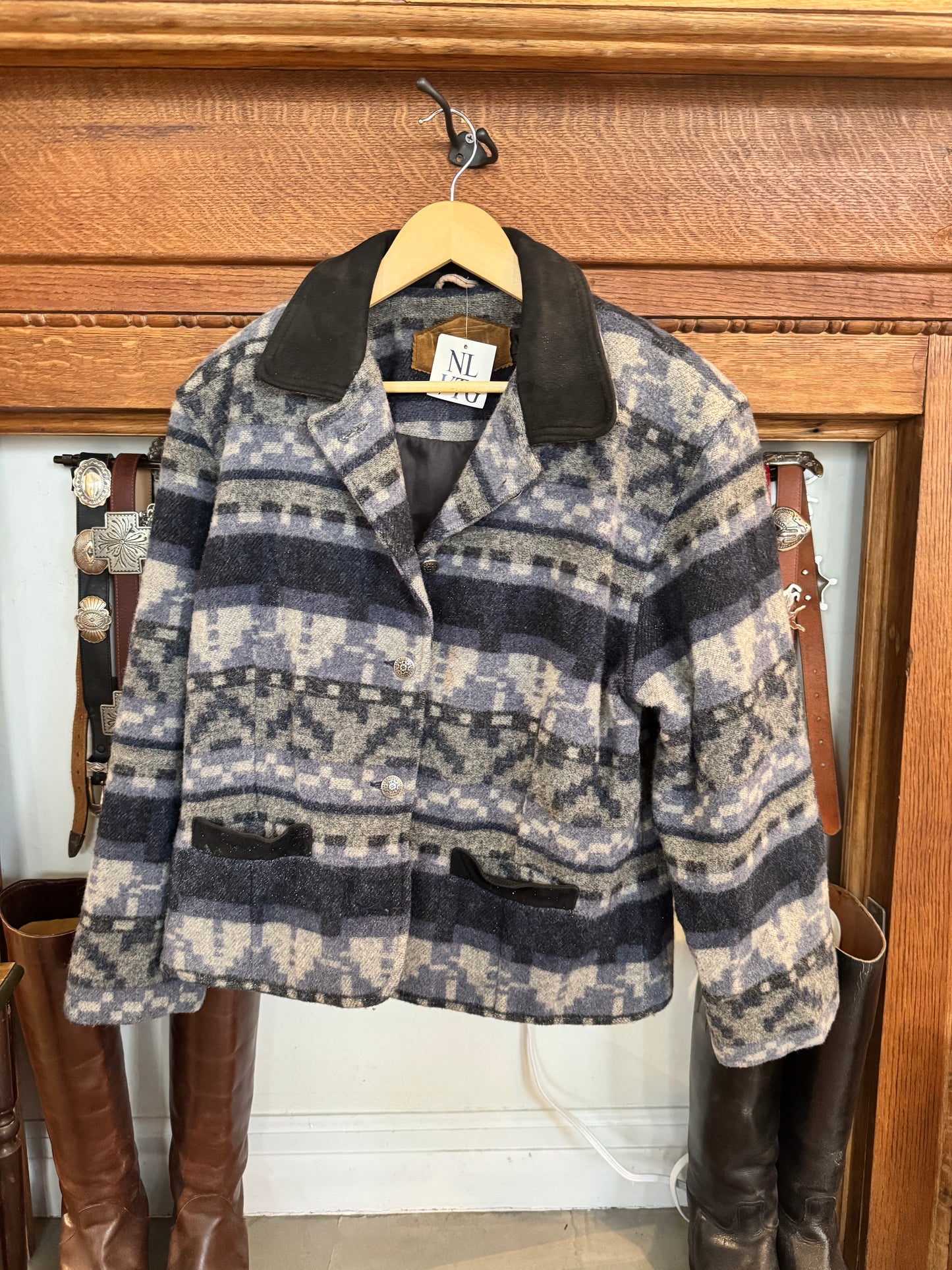 Grey Aztec Woolrich Jacket