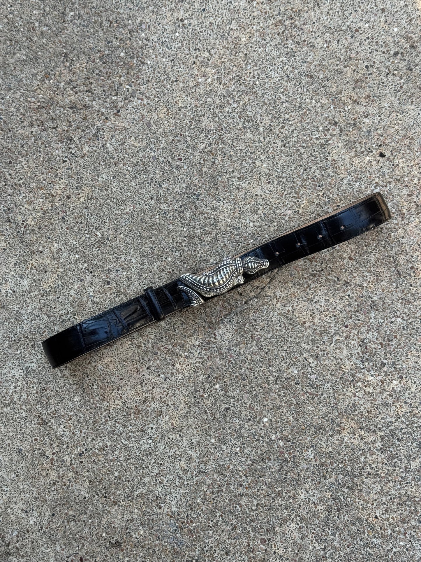 Brighton Black Gator Leather Belt