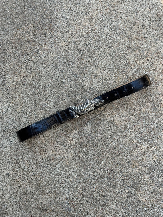Brighton Black Gator Leather Belt