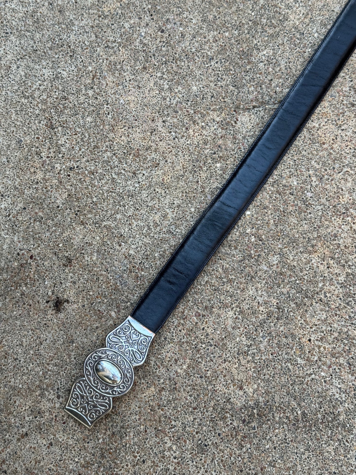 Brighton Black Leather Belt