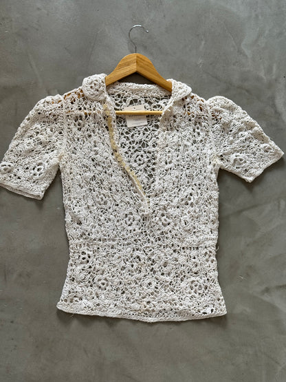 White crochet top