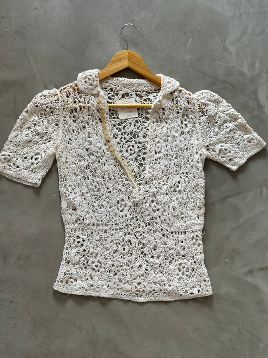 White crochet top