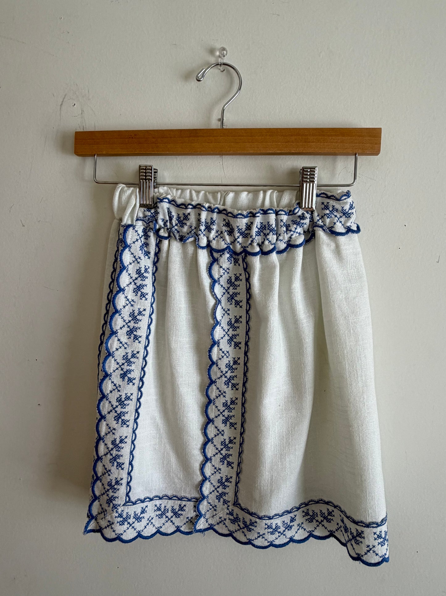 Blue Detailed Trim Skirt