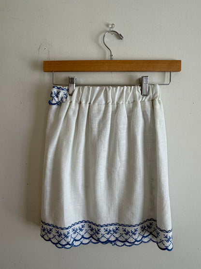Blue Detailed Trim Skirt