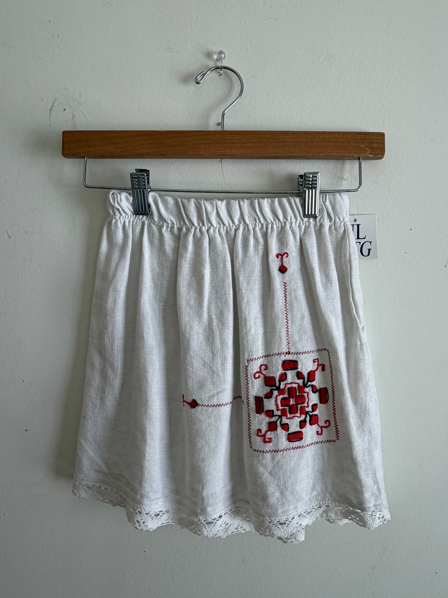 White Skirt with Red Detail