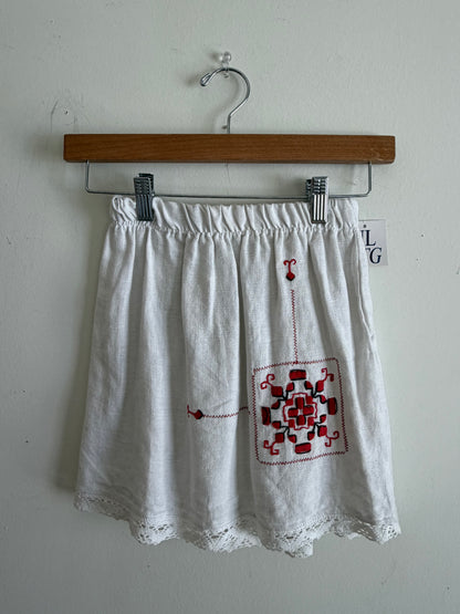 White Skirt with Red Detail